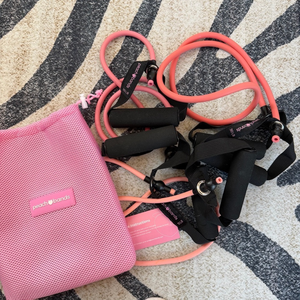 Set of Peach Tube Resistant Workout Bands